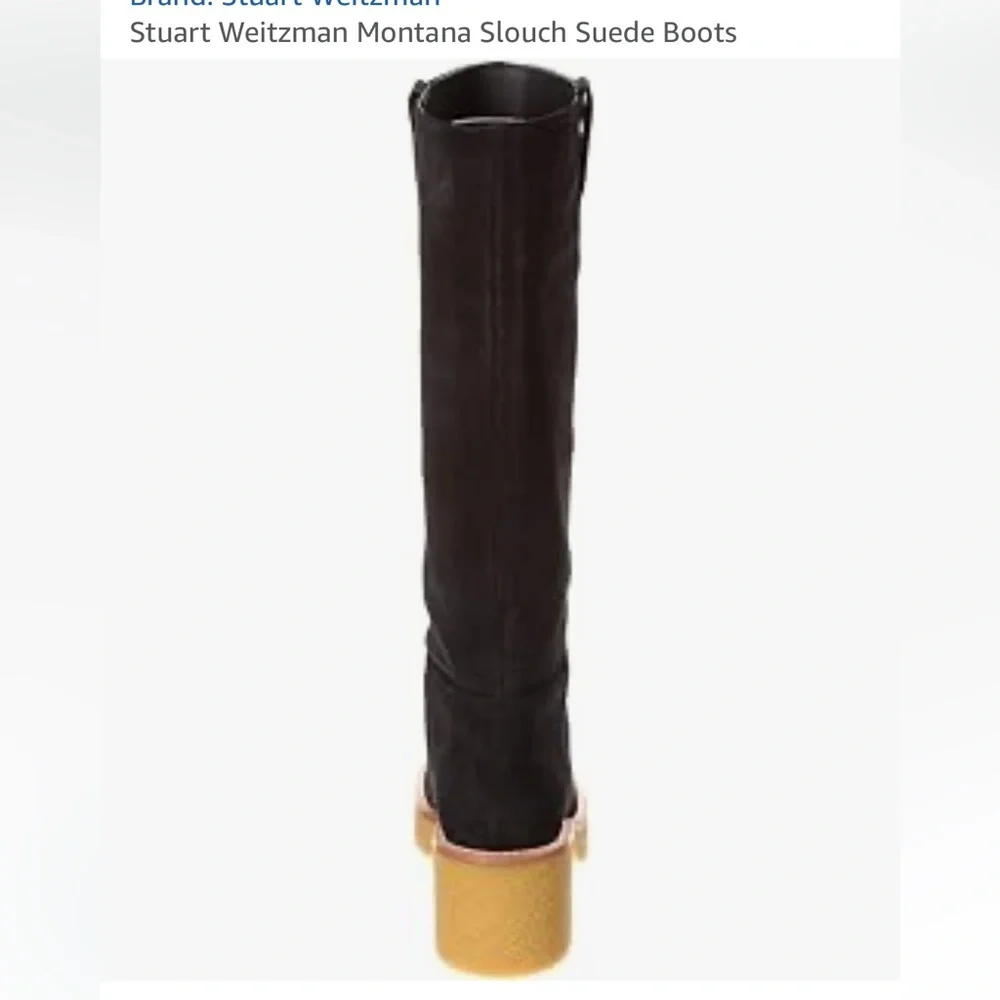 Stuart Weitzman Montana Slouch Suede Boots black size 8 New